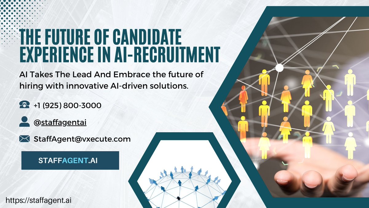 🚀 Embrace the future with AI-driven #recruitment!

At StaffAgent.AI, we’re revolutionizing candidate experience with lifelike interactions and ultra-responsive systems.  

Learn more : staffagent.ai 
#AI #FutureOfWork #StaffAgentAI #AIRecruiter #AIInterviewer