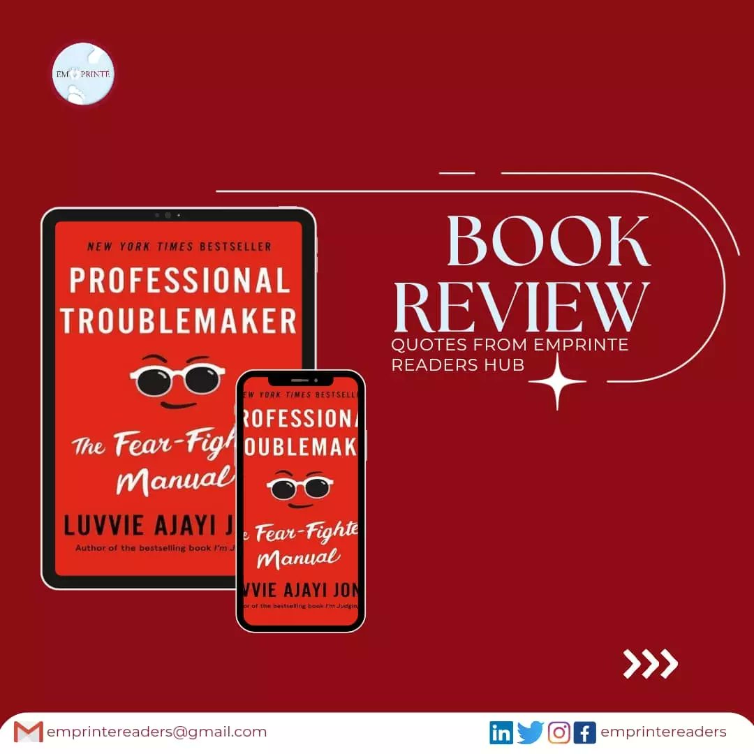 emprintereaders's tweet photo. Professional troublemaking has been going splendid for us at Emprinte Readers Hub and these quotes from our last review are all the proof you needπ€π₯!
#bookreview #emprintereaders #booklessons https://t.co/bZ2qXNhWFA