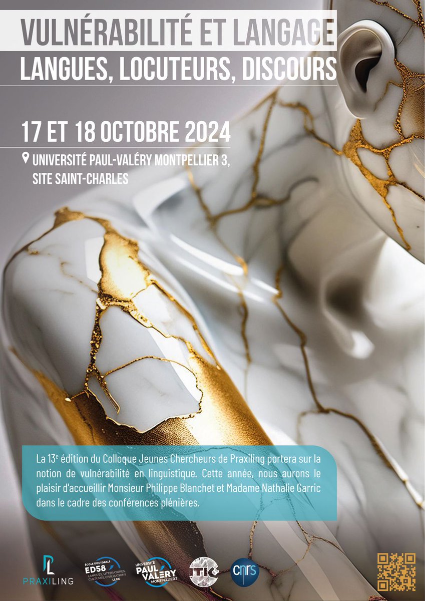 L'appel à communication du Colloque Jeunes Chercheurs du laboratoire  Praxiling 2024 est en ligne ! 
Quand : le 17 et 18 octobre 2024
Date limite de soumission : le  30/06/24 à minuit.
Lieu : site St Charles 
Plus d'infos : lnkd.in/gPH2e6CW