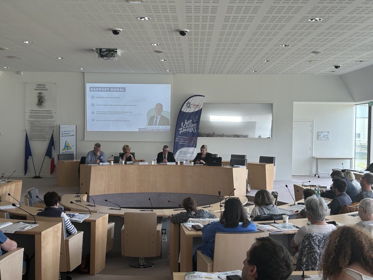 IsabelleBrique2's tweet photo. Assemblée générale de l’Union départementale des associations familiales de la Haute-Vienne lundi soir au @hautevienne_dep.  Regroupant près de 40 associations, l'@udaf_87 représente toutes les familles auprès des pouvoirs publics. @UfalHauteVienne @unaf_fr @Ufal_org @la_csf https://t.co/61fOcL5Qwa