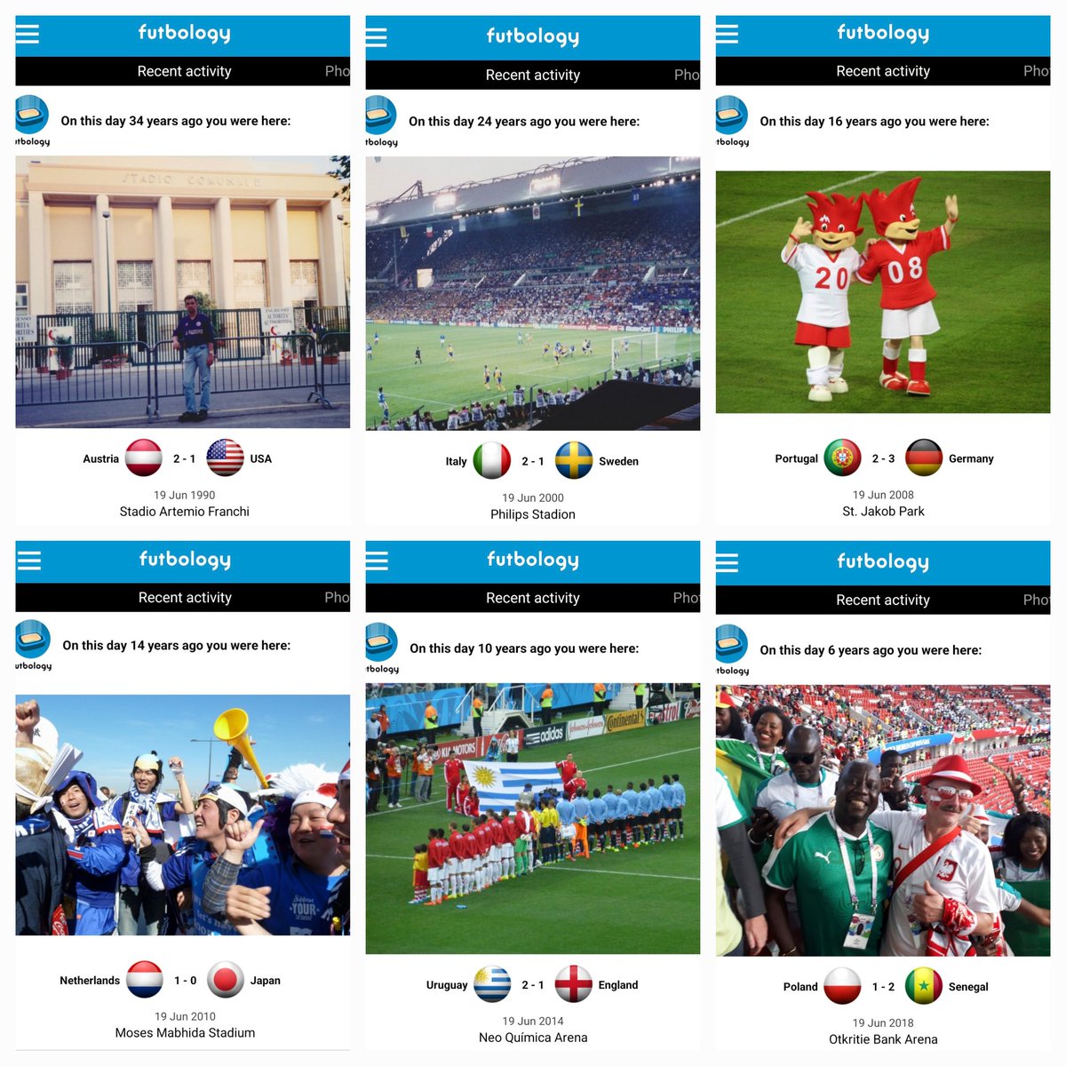 I have 6 <a href="/FutbologyApp/">Futbology</a> anniversaries today