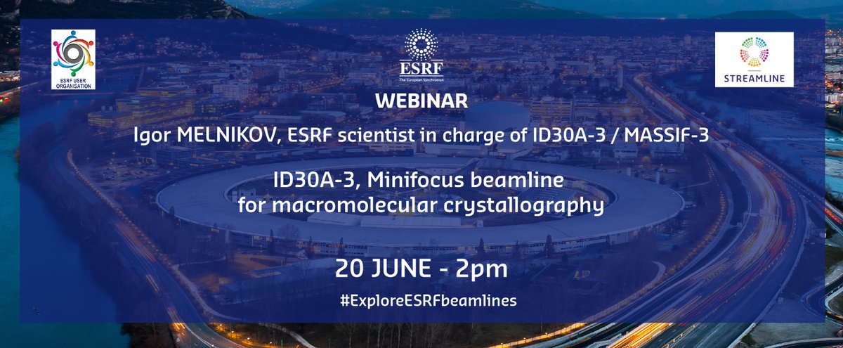 European Synchrotron (@esrfsynchrotron) on Twitter photo Don't forget.
Our monthly beamline webinar series #ExploreESRFbeamlines is tomorrow! <a href="/ESRF_UserOrg/">ESRF User Org</a>
Thursday 20th June 2024 at 2pm CET with Igor Melnikov on "ID30A-3 Minifocus beamline for macromolecularcrystallography " Don't forget.
Our monthly beamline webinar series #ExploreESRFbeamlines is tomorrow! <a href="/ESRF_UserOrg/">ESRF User Org</a>
Thursday 20th June 2024 at 2pm CET with Igor Melnikov on "ID30A-3 Minifocus beamline for macromolecularcrystallography "