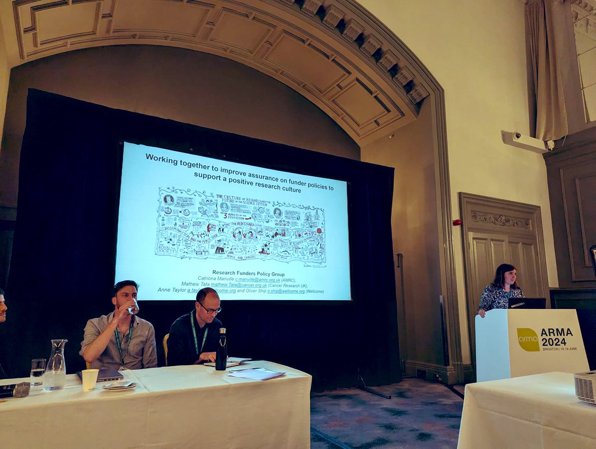 Great day yesterday <a href="/arma_uk/">ARMA UK</a> presenting with <a href="/wellcometrust/">Wellcome</a> and <a href="/CRUKresearch/">Science and Innovation at Cancer Research UK</a> on the role of funder assurance process on research culture. Great engagement and looking forward to the next steps of the project.  #arma2024