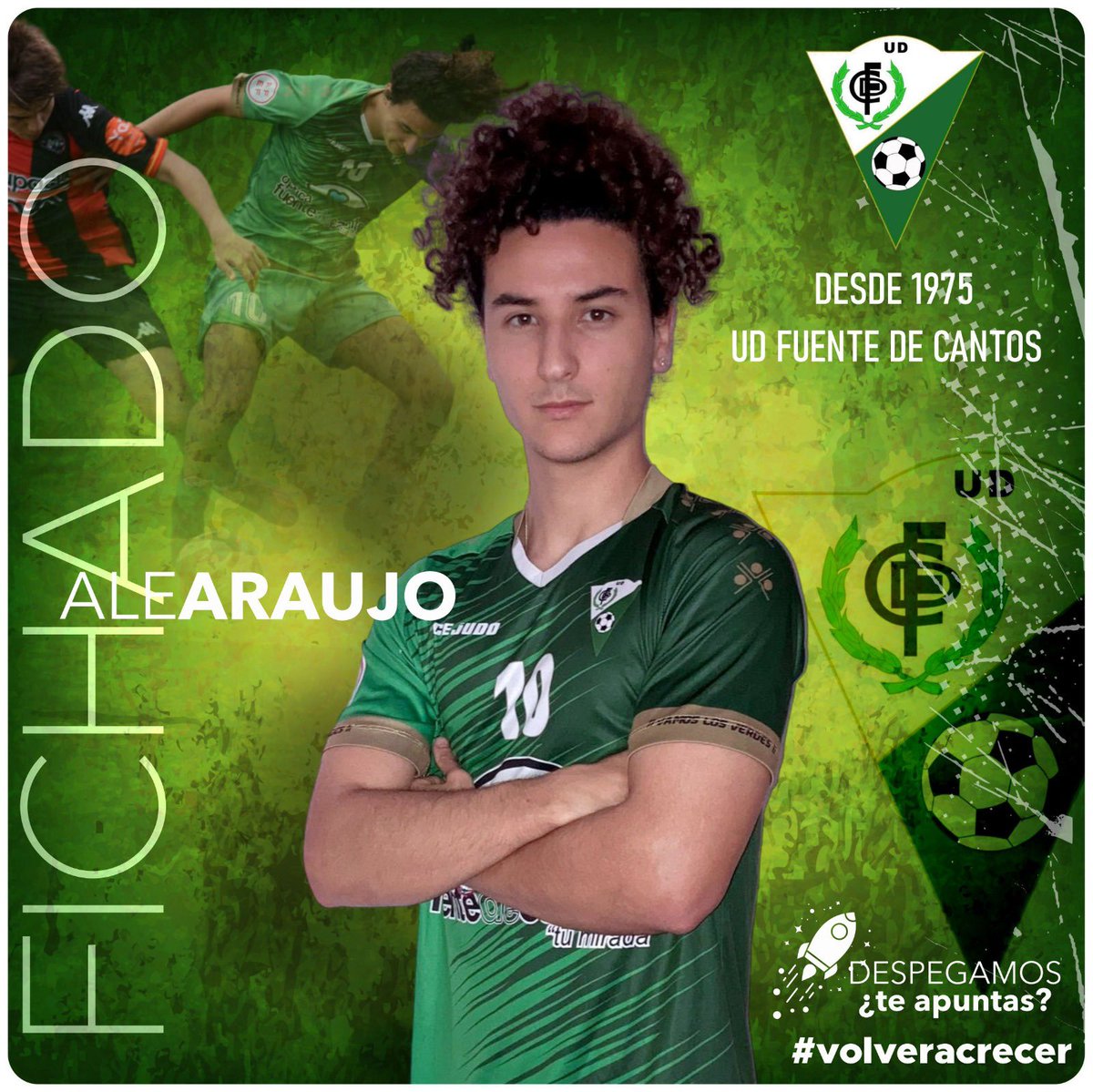 🔔🟢FICHAJE🟢‼️

Hoy toca presentar a otro chico de la cantera, otro de la casa, @ale_as_09 !!

Ilusión, ganas y sangre verde para la Unión.

Vamos con todo, Ale!! 💪💪

#udfdc #udfuentedecantos #futbol #fuentedecantos #verdes #primeraextremeña #volveracrecer