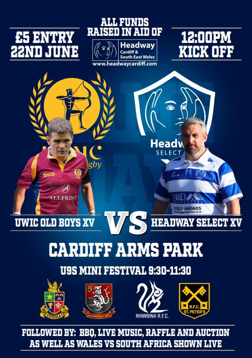 This Saturday, we're hosting a charity game with all funds raised going to @headwaycardiff.

Plenty of entertainment going on throughout the day and a big screen showing 🏴󠁧󠁢󠁷󠁬󠁳󠁿 🆚 🇿🇦  after the game.

#AlwaysCardiff