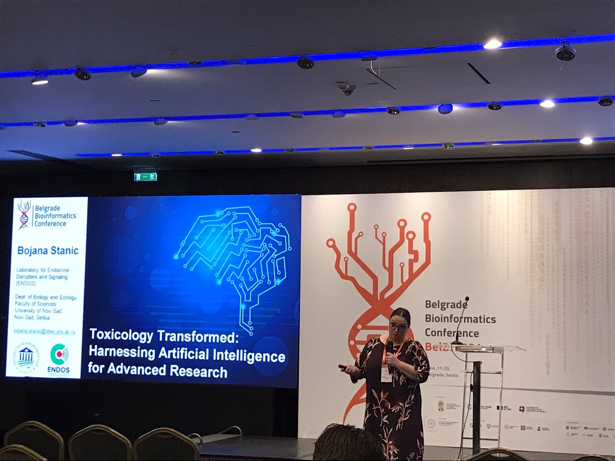 Greetings from #BELBI2024!

Happy to support <a href="/_BelBi/">Belgrade Bioinformatics Conference 2024</a> and #pmf (<a href="/RektoratUNS/">Univerzitet u Novom Sadu</a>) bioinformatics efforts

Photo: “AI in toxicology” talk by Bojana Stanic