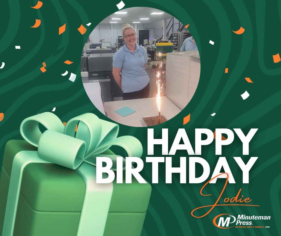 Happy Birthday, Jodie! 🎉🎂 

Wishing you a fantastic day filled with joy and celebration from all of us at Minuteman Press King's Lynn! 🥳🎈 

#HappyBirthday #CelebrateJodie