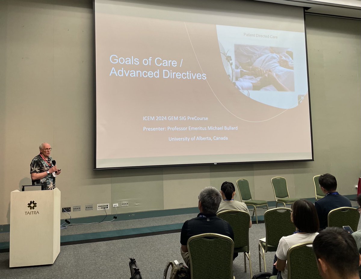 Michael Bullard representing Canada and ⁦<a href="/CAEP_Docs/">CAEP</a>⁩ at ⁦@ICEM2024⁩ discussing strategies to establish goals of care