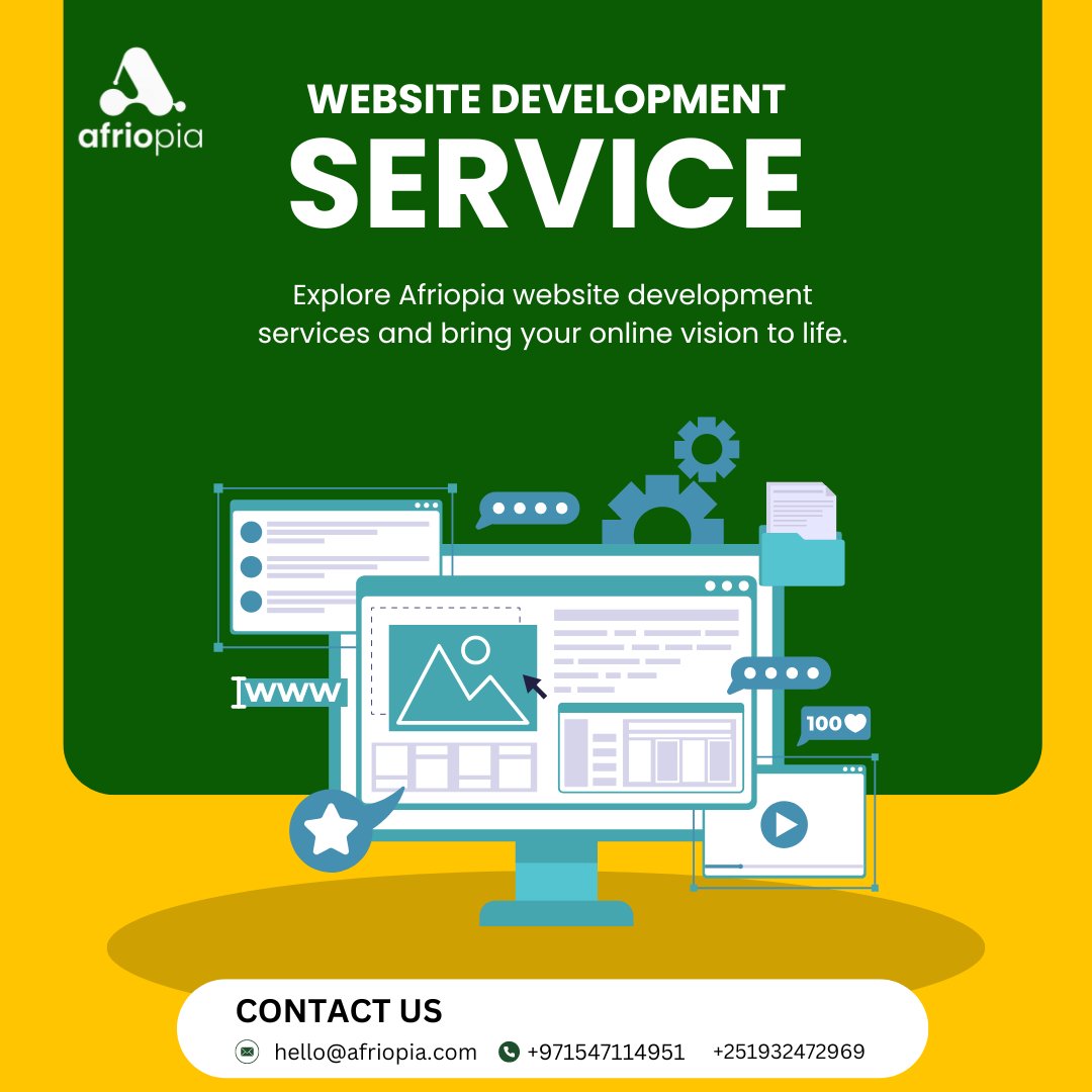 afriopia's tweet photo. Boost Your Online Presence with Afriopia!

Need a great website? Afriopia creates beautiful, SEO-friendly sites that help your business grow. Whether you're just starting out or looking to improve, we've got you covered.

Let Afriopia help you shine online! https://t.co/Y160o7EQZf