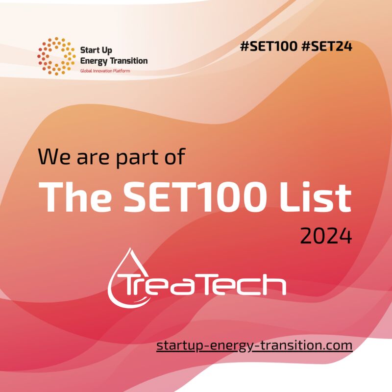 🌟 TreaTech is honored to be named one of the 100 most promising cleantech energy companies for 2024 by the Startup Energy Transition Platform!
We convert waste into renewable energy, clean water, and nutrients. Join us in building a sustainable future.

trea-tech.com/news/