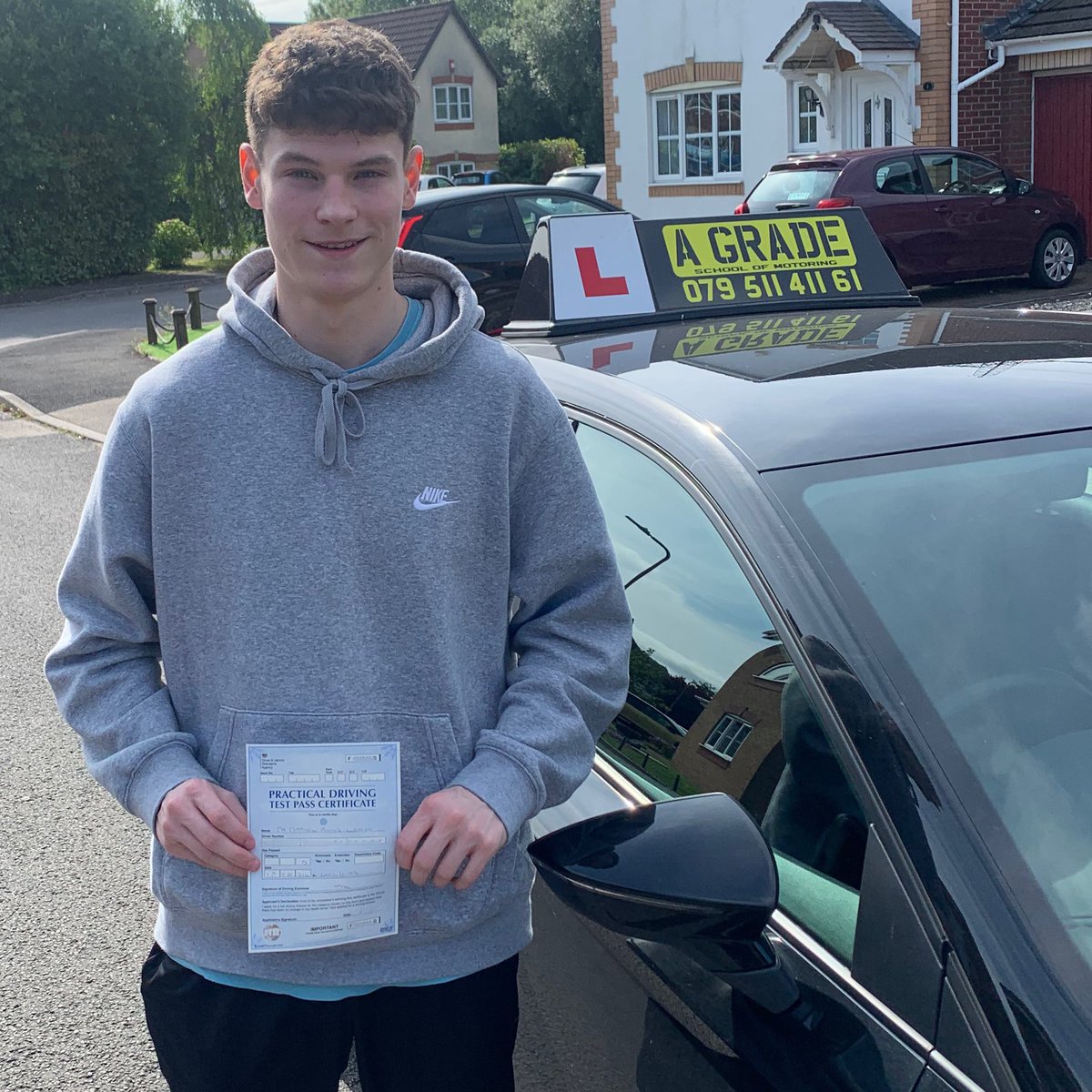 A_Grade_som's tweet photo. Congratulations to Mathew on passing his driving test 1st time at Cardiff Test Centre this morning. Well done Mathew, you’ve made the grade :D #makingthegrade #A_Grade_som #happylicenceday #drivinglessonsystradmynach #1sttimepass https://t.co/B8ar62Zv8k