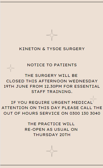 Tysoe Surgery (@tysoegps) on Twitter photo 