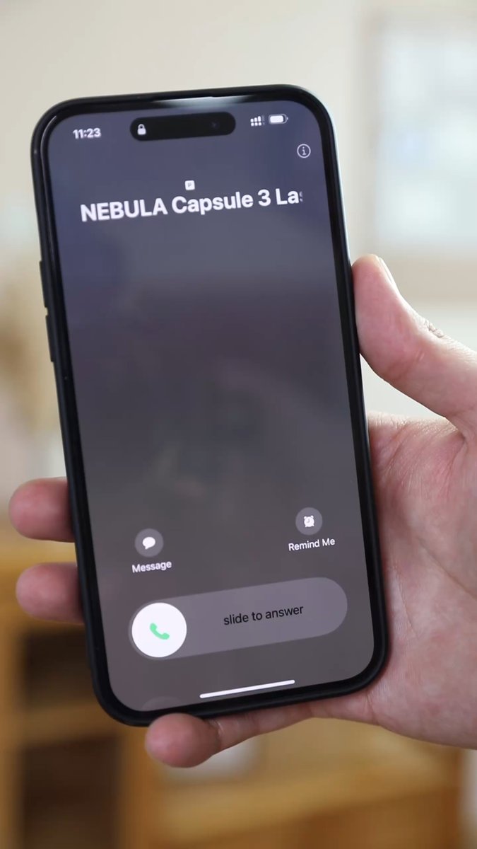 SeeNebula's tweet image. 📱Who&apos;s calling?  

Oh, it&apos;s #NEBULACapsule 3 Laser.  

How would you respond to the call? Drop your answers in the comments, we&apos;d like to know!  

#NEBULAbyANKER #NEBULAProjector #NEBULACapsule #phonecall #laserprojector