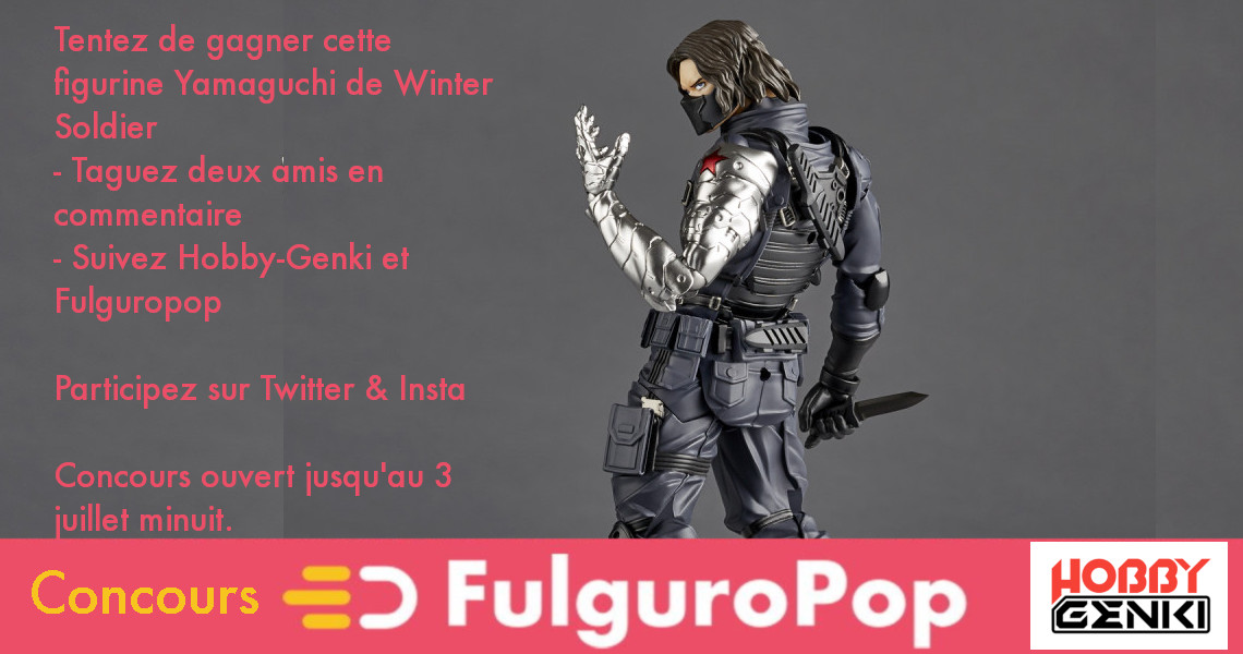 #concours
Tentez de gagner par tirage au sort cette 
figurine Amazing Yamaguchi Winter Soldier offerte par  HobbyGenki
- Taguez 2 amis en commentaire
- Suivez <a href="/HobbyGenki/">Hobby-Genki</a>  et <a href="/FulguroPop/">FulguroPop</a> 

Jouez sur Twitter &amp; Insta pour doubler vos chances jusqu'au 3 juillet minuit.