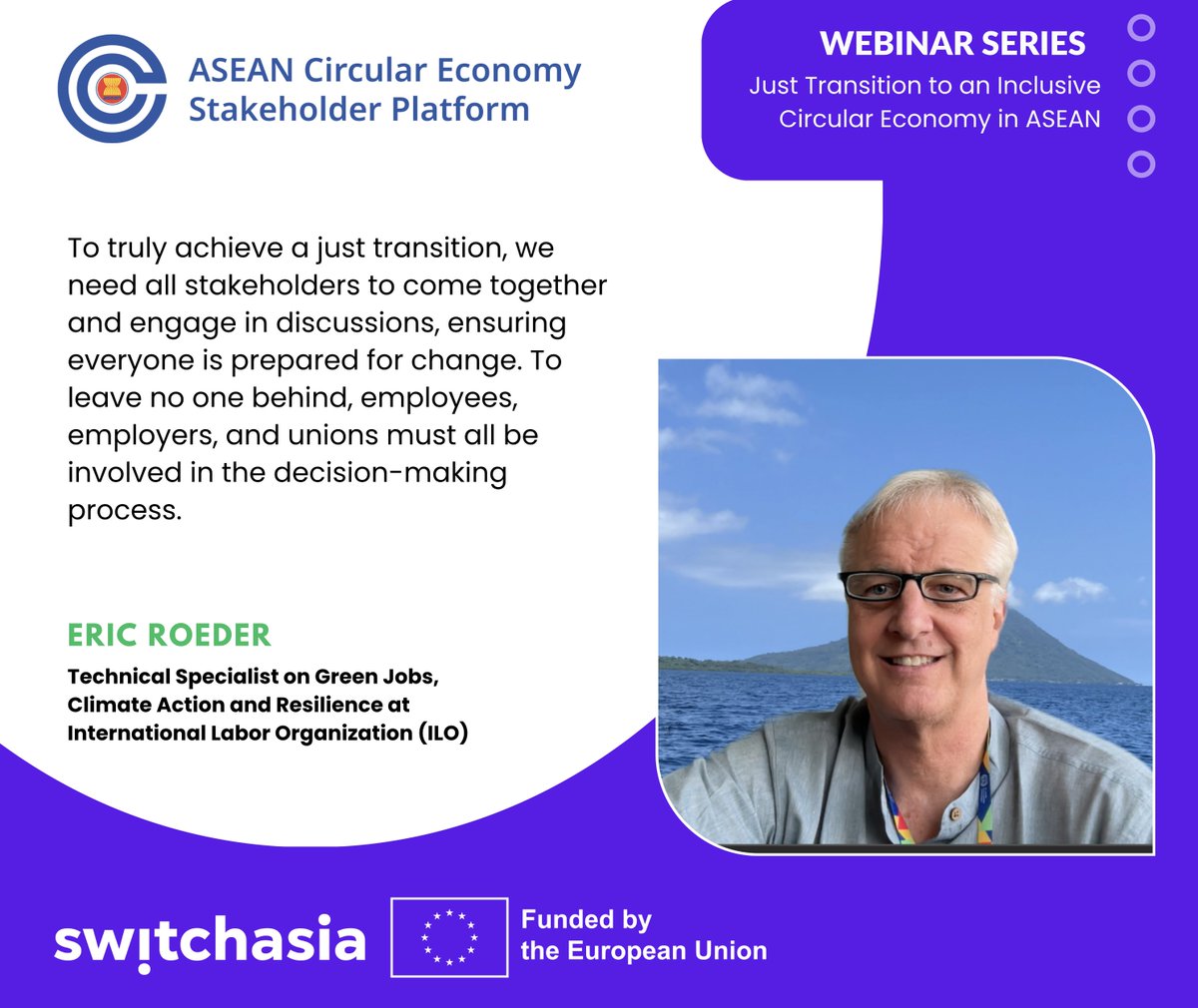 switchasia's tweet photo. 📢 🔄 ⚖️ ✨Happening now:  An inclusive and equitable transition is essential for making the Circular Economy work for human development and thereby supporting the achievement of the SDGs. @EU_Partnerships @ACSDSD_ASEAN @EUAmbCambodia @uni_eropa @euinlaos @EUinMalaysia @EUinthePH @EUinThailand @EUDelegationVN @EUinASEAN @sujiseam @GJanaway @LoraineGt7 @ilo @Myanmar_PP @ManushyaFdn @ASEAN @ADB_HQ @SEIresearch @CARE