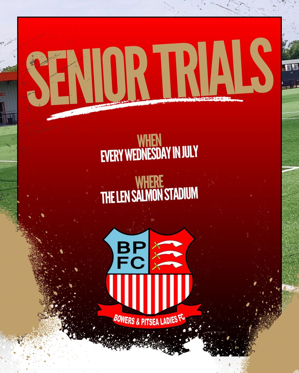 bowersladiesfc's tweet photo. 👋🏻 There is still time to register for our Senior Trials as we look to build upon 2 great seasons within our senior set up!

If you’re looking for a new challenge then register your interest via the link below!

🔗 https://t.co/S5tXsS0ve0

#UpTheBowers | #BowersFamily https://t.co/nOPCKSYet9
