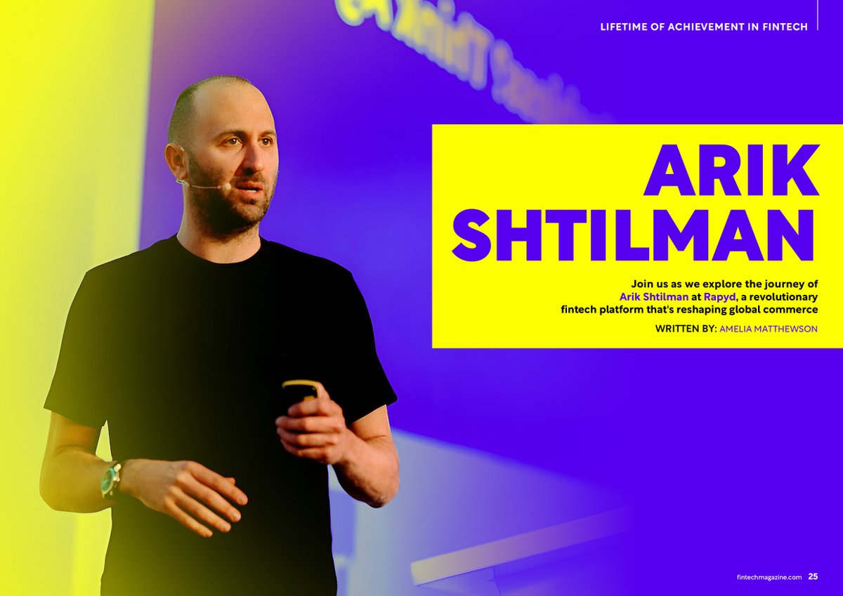 FinTechMagazine's tweet photo. Join us as we explore the journey of Arik Shtilman at @RapydGlobal, a revolutionary fintech platform that's reshaping global commerce: https://t.co/MgK1XGEhVR 

#Commerce #Fintech #Achievement https://t.co/qUaTKVpPgr