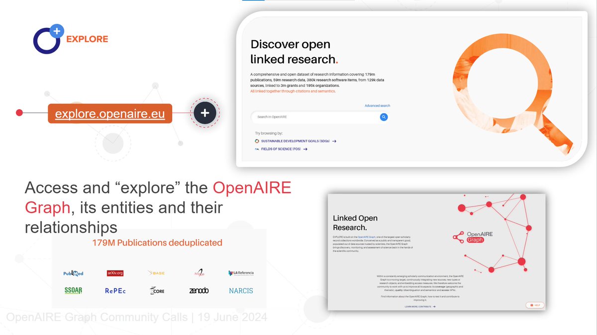 OpenAIREGraph's tweet image. Happening #Now! #OpenAIRE EXPLORE Service Manager Konstantina Galouni takes us on a journey through #OpenAIREEXPLORE, the Graph&apos;s user interface for #ScholarlyDiscovery. Check it out for yourself and discover features that help you to both enhance your discovery and enrich the…