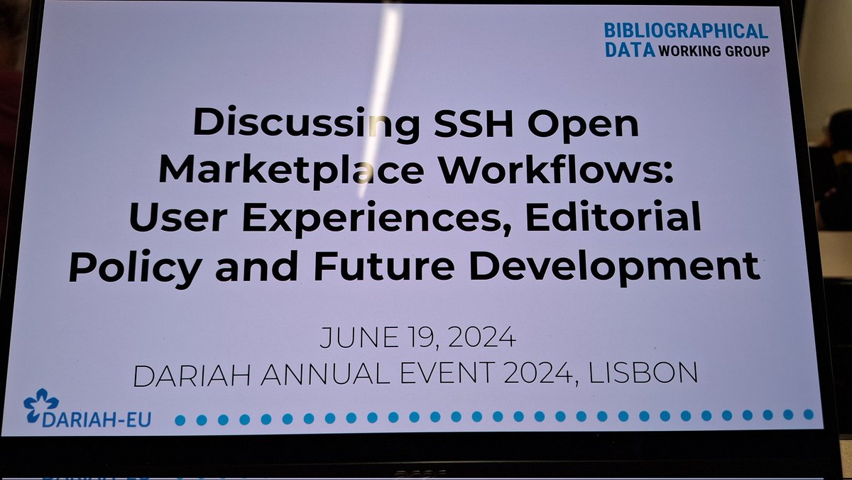 #bibliodata business ready to be introduced at this year's <a href="/DARIAHeu/">DARIAH-EU | @dariaheu.bsky.social</a> annual event. Come to discuss and share the experiences on <a href="/SSHOpenCloud/">SSHOpenCloud</a> Open Marketplace workflows within the dedicated panel today at 2 PM in Auditorium B2!
#DARIAH2024