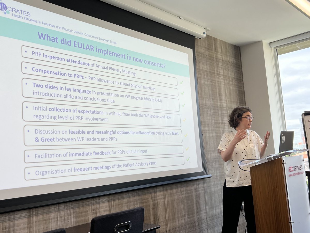 Diana Rodrigues from #EULAR ⁦<a href="/eular_org/">EULAR</a>⁩ talking ⁦<a href="/Hippocrates_IMI/">Hippocrates-IMI</a>⁩ annual meeting about recommendations for #PPI based on recent experiences #research for patient benefit #health #healthcare