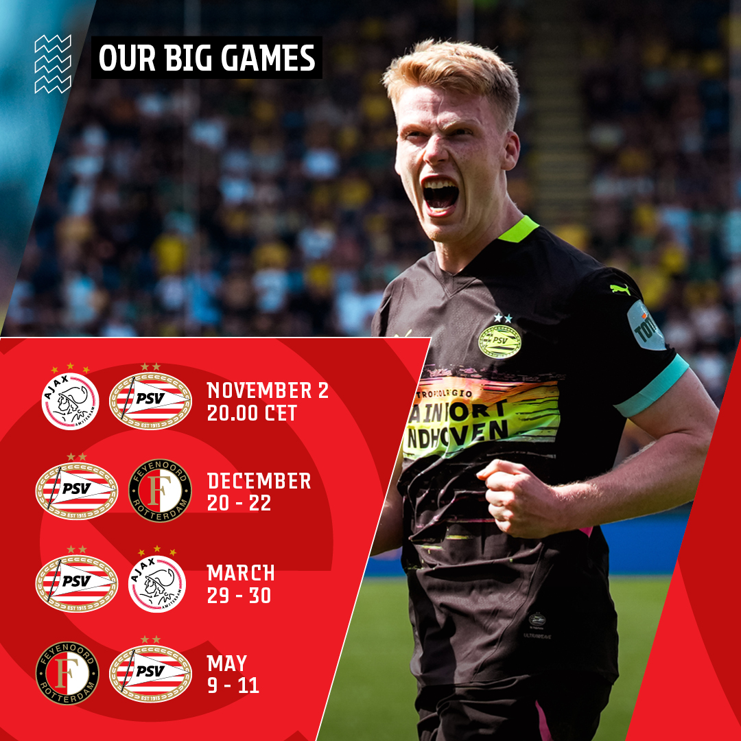 PSV's tweet photo. New season, same goal 🔥
Our 24/25 @eredivisie fixtures ✔️