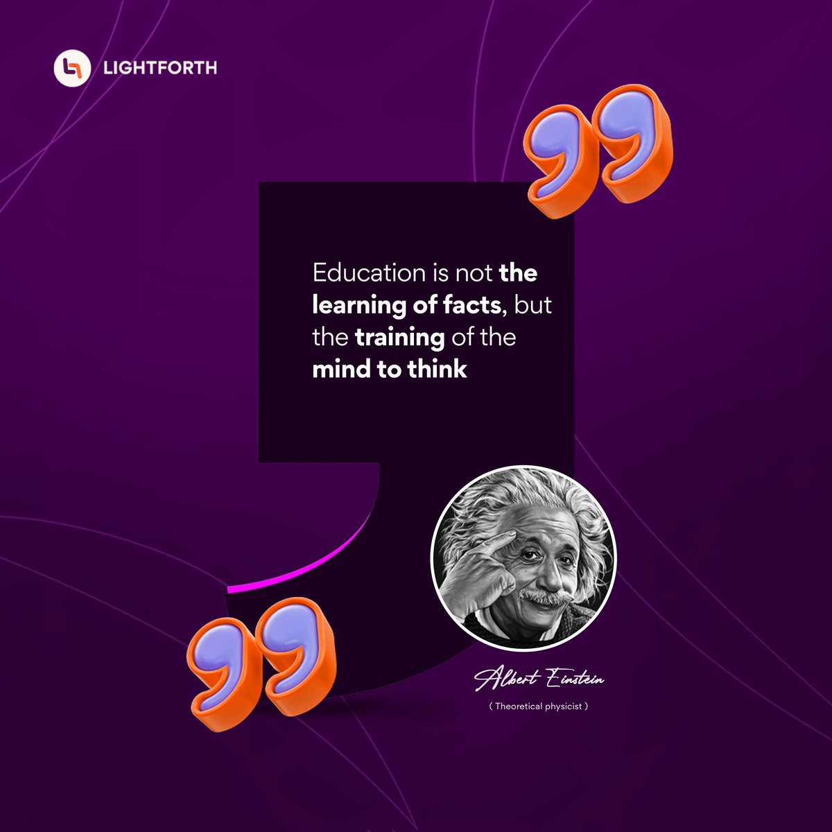 joinLightforth's tweet image. This week on #Wisdom #Wednesday,

Einstein believed that true education involves developing critical thinking skills rather than merely acquiring knowledge.

What&apos;s one way you practice critical thinking in your daily life? 💡

 #ThinkDeep