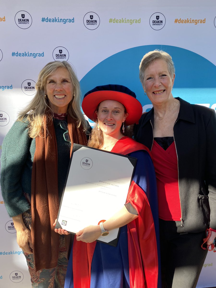 JenniferRMcCann's tweet photo. PhD graduation day!! Thanks to @jwoods958 @Lauren_Arundell and @ProfKCampbell for supporting me today! #finallyadoctor ๐พ๐ฅณ๐งโ๐ https://t.co/RlHVCrhKCc