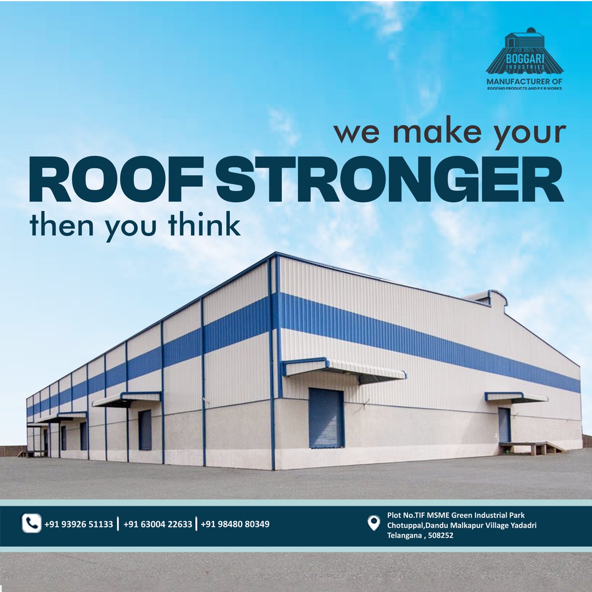 boggariindustri's tweet photo. Transform Your Roof with Boggari Industries!  Looking for top-notch roofing services and maintenance? Look no further! At Boggari Industries,we offer the best roofing solutions.

Call : +91 98480 80349

#Roofing #BakridRoofing #EidMubarak #RoofingSheets #InstallationServices https://t.co/jGLjLoda4k