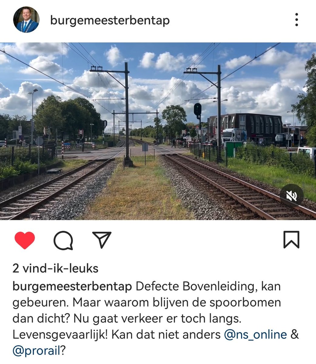 Melding voor jullie van onze burgemeester Tap via Instagram. graag opvolgen <a href="/ProRail/">ProRail</a> <a href="/NS_online/">NS online</a> #castricum instagram.com/burgemeesterbe…