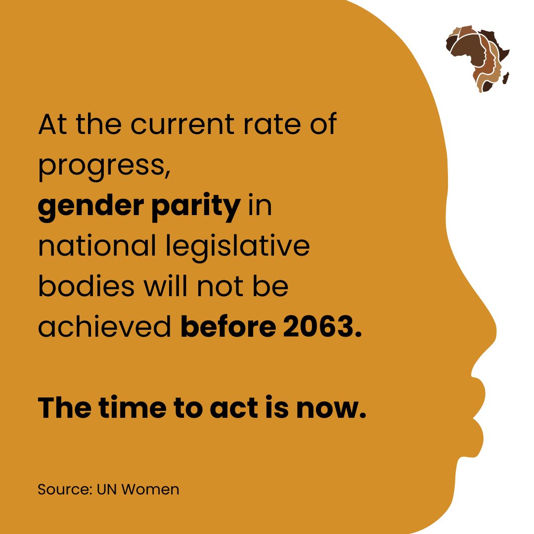 EJSCenter's tweet photo. According to @UN_Women, it will take until 2063 to reach #genderparity in national legislative bodies if the current rate of progress is maintained.  

Through advocacy, mentoring, and networking opportunities, our #AmujaeInitiative is helping to turn the tide and transform the landscape of public leadership in #Africa. Read more: https://t.co/rB0GRUIsWe