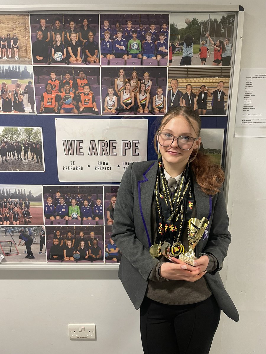 📣National Sports Week📣

Tuesday’s sport star is Lucy! 
Lucy is County Swimming Champion, has achieved top 3 in regionals and this year secured approximately 50 medals.

Keep up the great work Lucy!

#NationalSportsWeek #ChallengeYourself