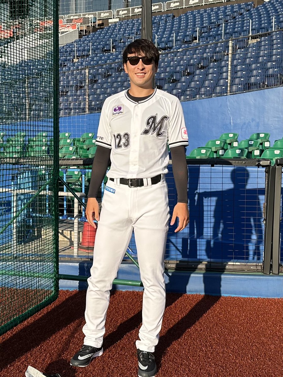 現千葉ロッテマリーンズ 河村説人選手 実使用ユニフォーム ネオ