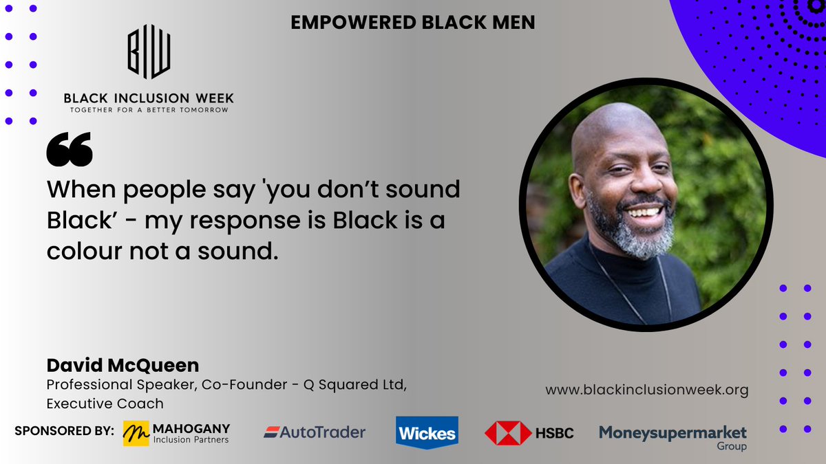 "When people say 'you don’t sound Black’ - my response is Black is a colour, not a sound." - David McQueen
Identity isn't confined to a sound or a look. Let's break down stereotypes and celebrate diversity in all its forms! 

#BIW2024 #blackinclusionweek  #diversitymatters