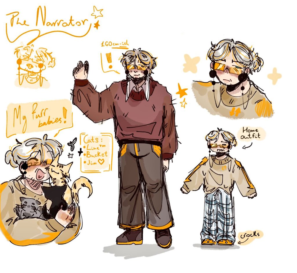 ____Teacat____'s tweet image. EHH SPECIALLY For 500 subs a new reference sheet for the old man‼️‼️‼️ #tspud #tspnarrator