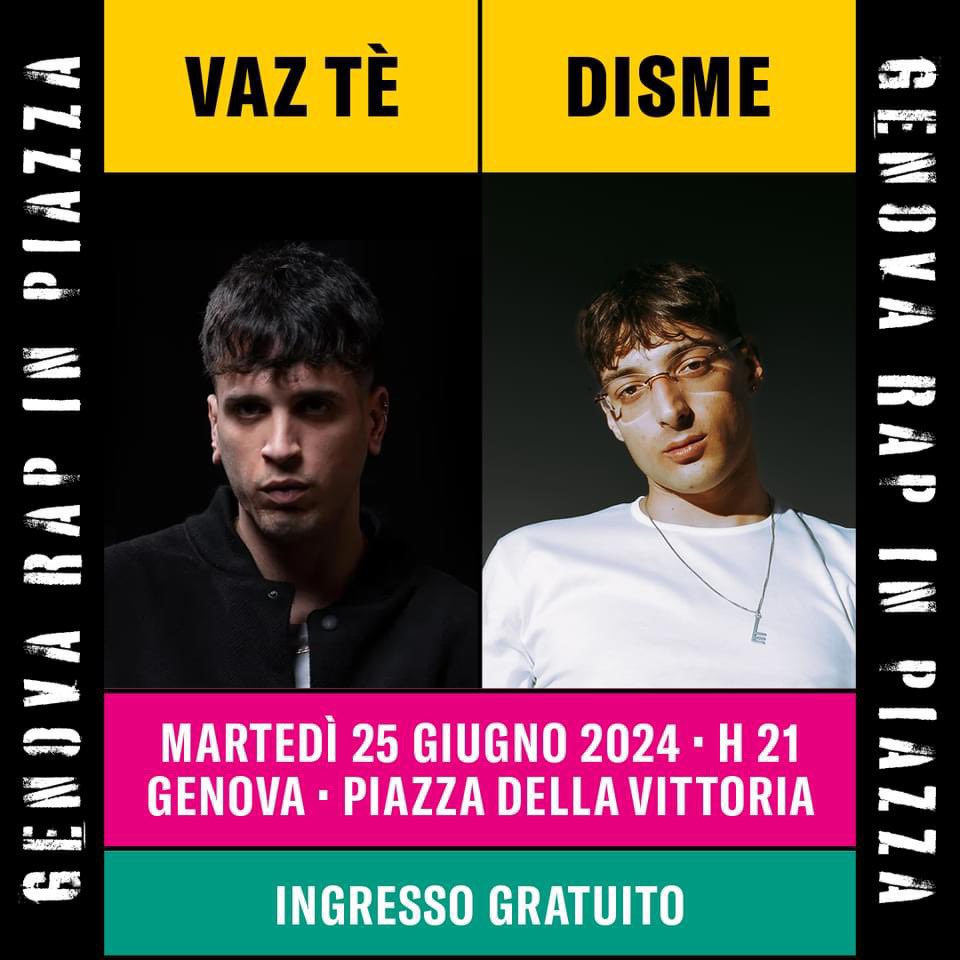 lamialiguria's tweet photo. 🎶⏳Manca sempre meno a #Genova rap in Piazza! Martedì 25 giugno, dalle ore 21 Piazza della Vittoria ospita il #concerto #gratuito dedicato agli appassionati rap e #trap, con grandi artisti come #TonyEffe, #VazTè, #Disme, #Paky e #Mikush
@GenovaMore https://t.co/Di6aCEViPm