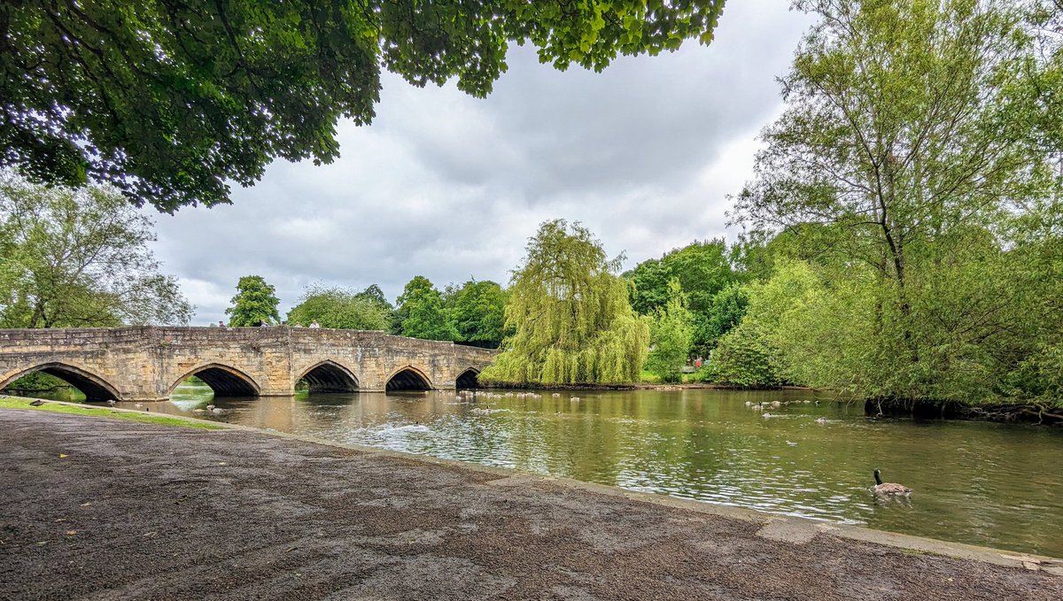 baslovia's tweet image. Stopped for coffee and some river views. Bakewell on a quiet morning is beautifully tranquil.