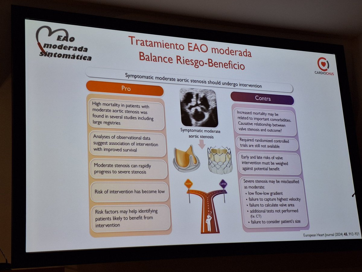 Provocadora e interesante charla sobre tratamiento de la estenosis aortica moderada sintomática de la Dra. Ana Belén Cid Álvarez <a href="/CardioRed1/">CardioRed 1</a>