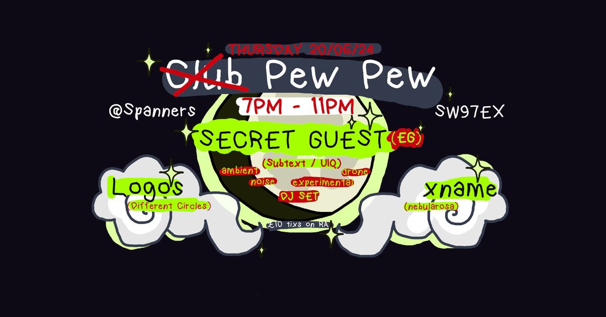 DJ SET ALERT \0/
See you tomorrow at Spanners, limited availability
Get your ticket and  enjoy a club no club night!

ra.co/events/1942335

#London #electronicmusic #djset #xname