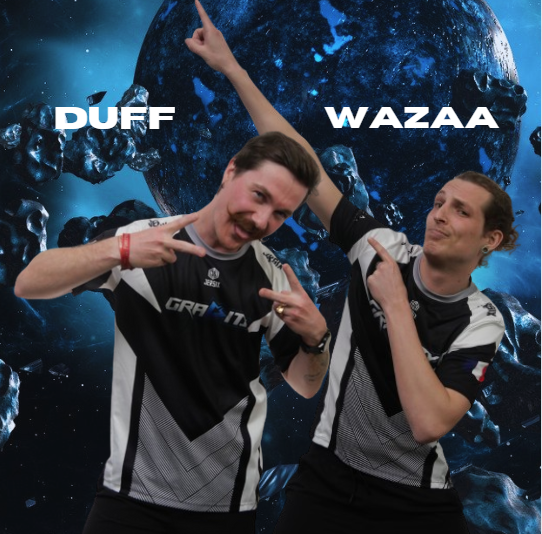 Hello la team 🪐

Aujourd'hui on vous présente 2 joueurs de notre équipe.

DUFF et WAZAA, un duo de choc, de la folie et de la bonne humeur, mais attention , une fois sur l'arène ils se transforment en super Saiyen 🔥

" Gravity, ensemble vers l'infini "