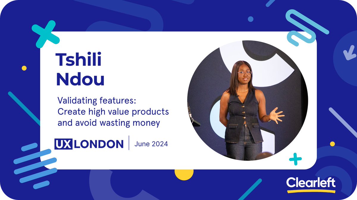 Next up, Tshili Ndou dives into "Validating Features." Learn to create high-value products and avoid wasting resources by prioritising user testing. Don't skip validation—ensure your features meet user needs!💡 #UXLondon