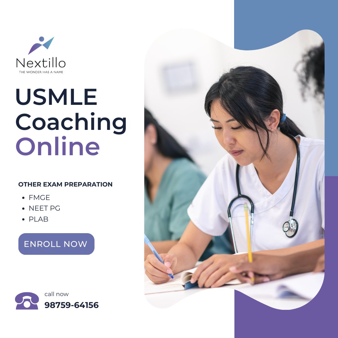 nextilloindia's tweet image. If you are seeking the best #USMLE #examcoaching online at reasonable prices, look no further. Nextillo is an all-in-one coaching platform for USMLE 1, USMLE 2, and USMLE 3 exams. We have a team of teachers who can help you pass your exams.
+91-98759-64156
nextillo.com/usmle.php