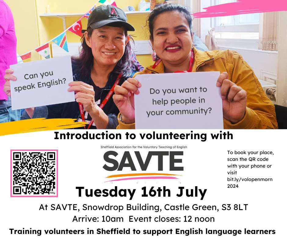 At this informal event you will

Be greeted with pastries and refreshments

Meet our friendly staff, volunteers and learners 

Learn how we train and support our volunteers 

Enjoy a 5 minute taster session, informal Q&amp;A and sample our resources
