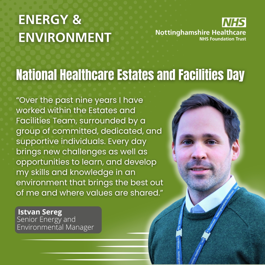 Nottinghamshire Healthcare (@nottshealthcare) on Twitter photo Starting our series on the diverse services in Estates and Facilities, we highlight the experiences of Lynn Walker, the Head of Sustainability, and Istvan Sereg, the Senior Energy & Environmental Manager, both from our team at <a href="/Enviro_nottshc/">Enviro_NottsHC</a>! #HealthEFMDay Starting our series on the diverse services in Estates and Facilities, we highlight the experiences of Lynn Walker, the Head of Sustainability, and Istvan Sereg, the Senior Energy & Environmental Manager, both from our team at <a href="/Enviro_nottshc/">Enviro_NottsHC</a>! #HealthEFMDay
