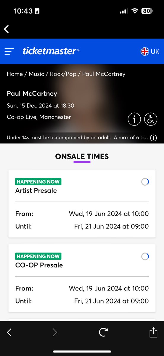 i_am_marms's tweet photo. @TheCoopLive second time I’ve had this happen! What’s the point in presale https://t.co/GaSSoXenfy