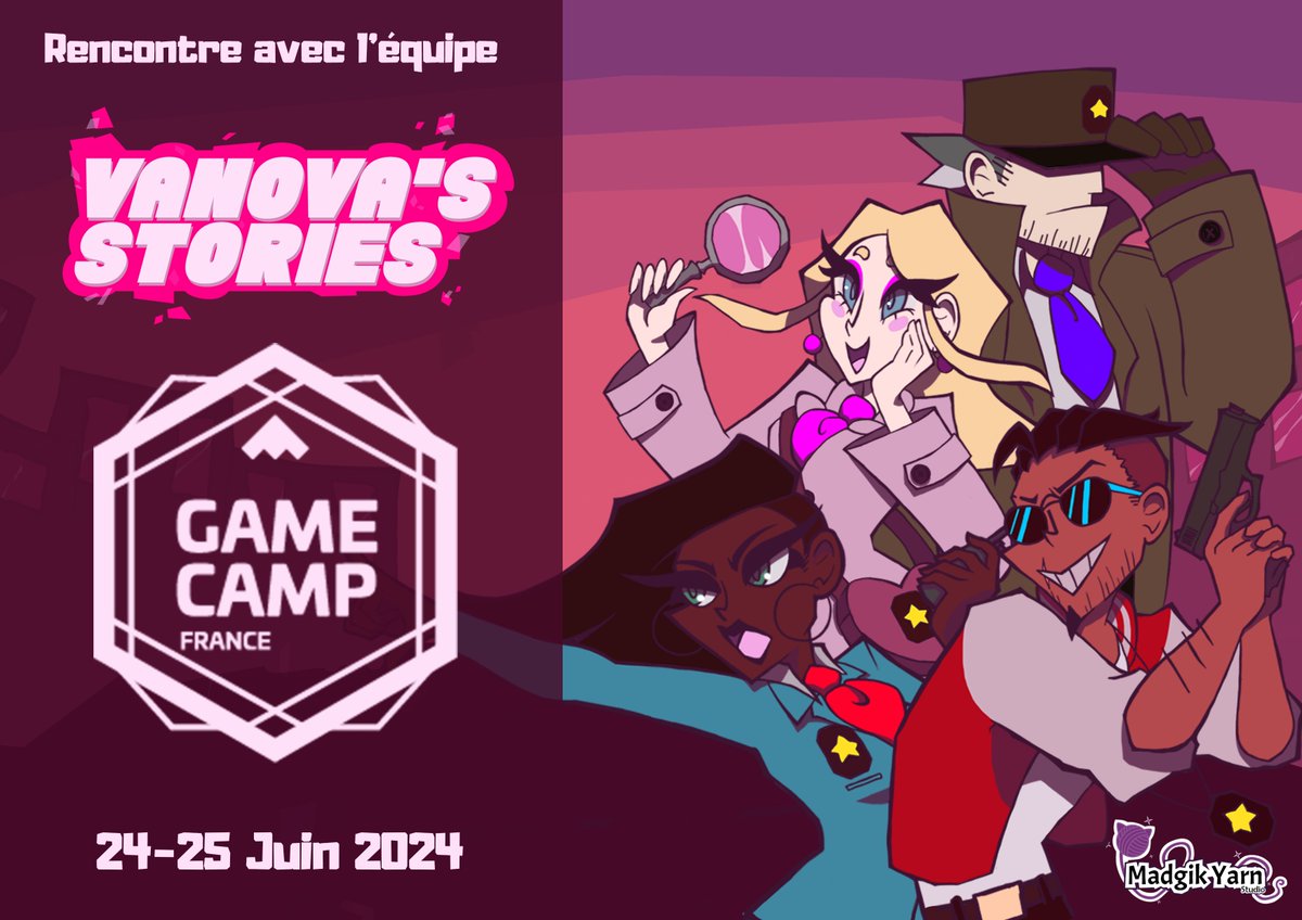 Nous sommes ravis d'annoncer que Madgik Yarn Studio sera présent au <a href="/GameCampFrance/">Game Camp France</a>  ! 🚀🎮
Venez rencontrer notre équipe les 24 et 25 juin afin d'échanger et de faire connaissance 🌟

N'hésitez pas à prendre rendez-vous sur notre page Meet To Match🎨✨

#GameCamp #Indiegame