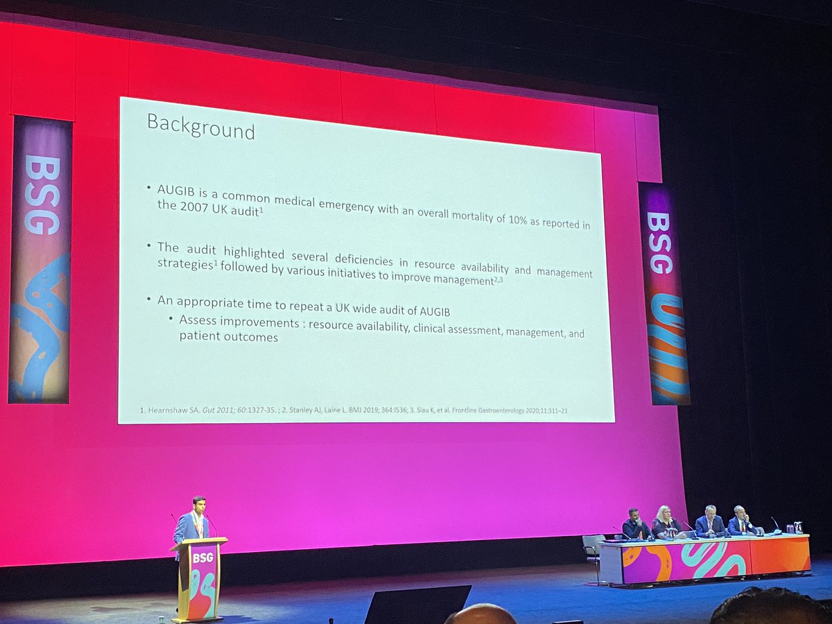 Dr Gaurav Nigam gives his BMJ FG Best Patient Benefit in #Gastroenterology winning lecture on Endoscopic Management and outcomes for Acute Upper GI Bleeding: Results from 2022 UK Audit with 5000 Patients at #BSGLIVE24 👏🏻