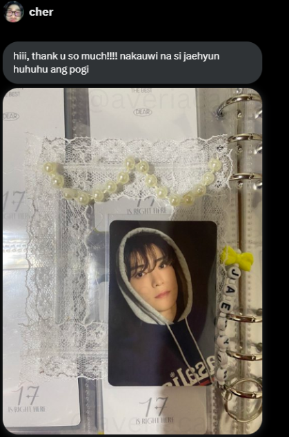 averiacart's tweet photo. #xoxoave

thank you so much po! https://t.co/nyk1OD9mVj