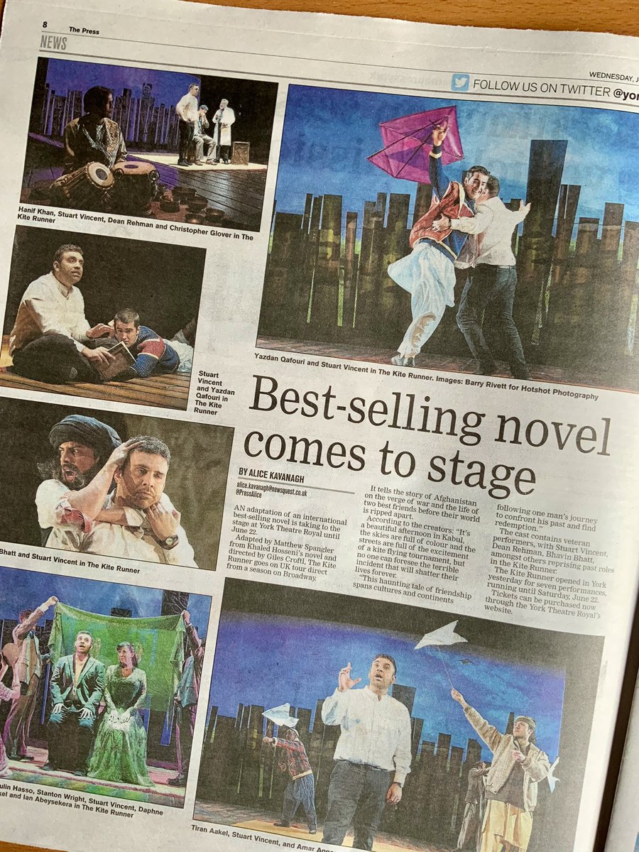 Splendid picture spread <a href="/yorkpress/">The Press</a> today for <a href="/KiteRunnerPlay/">The Kite Runner UK</a> running @yorktheatre until Saturday