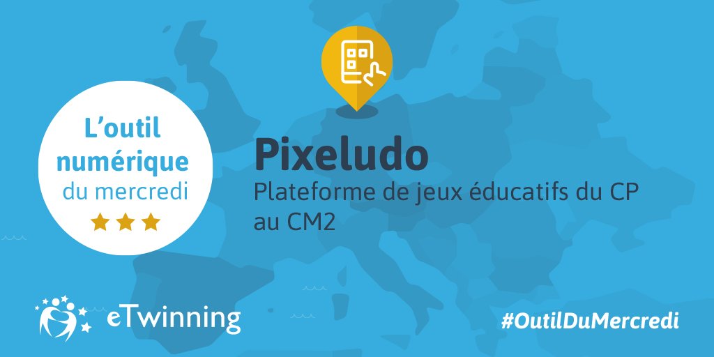 eTwinningFrance's tweet photo. [#OutilDuMercredi]
➡ Découvrez @Pixeludo_ (https://t.co/Tds2L5ELu1)   
Pixeludo est une plateforme de jeux éducatifs en ligne pour des élèves du CP au CM2. Entièrement gratuit &amp; sans aucune publicité ! 
#EdChat #EdTech #EduTech #Education #Educhat #Teacher #profs #edapp #Tice https://t.co/ZMVhr4tE2G