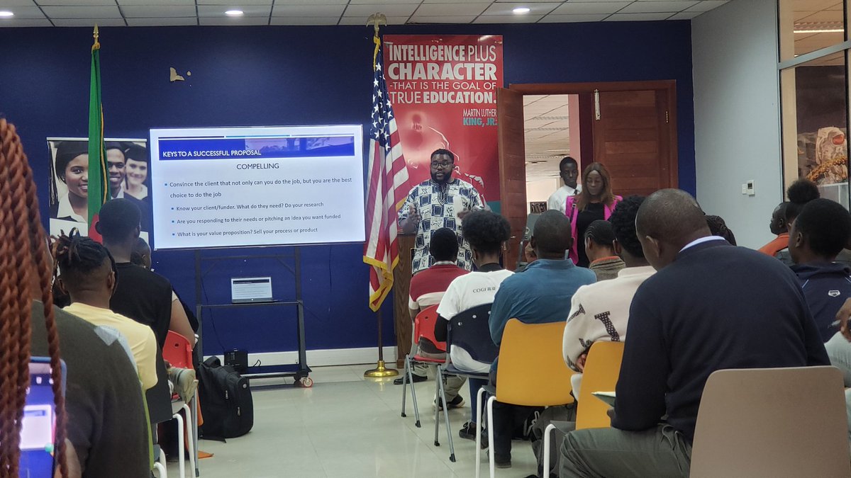 Yesterday I had the opportunity to attend a skills training workshop organized by the US Embassy at American Corner NIPA, on drafting bankable proposals. I urge my fellow youths/adults to follow the embassy's pages on Facebook &amp; X for such  and many more opportunities.